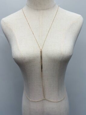 Gold Body Chain Reversible Necklace Body Jewelry Women Adjustable